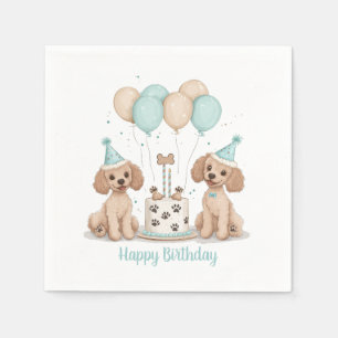 Happy Birthday Standard Poodle Dogs Napkins