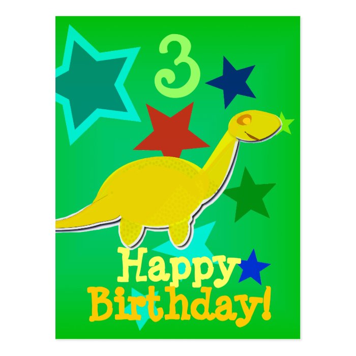 Happy Birthday Star Dinosaur Postcard