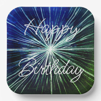 Happy Birthday Starburst Paper Plates