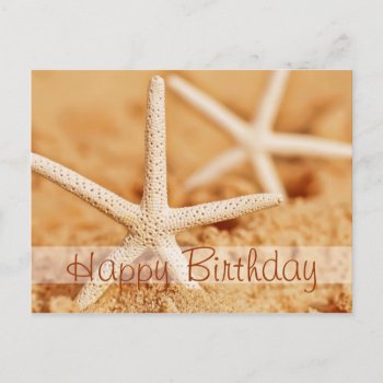 Happy Birthday Starfish Postcard by Meg_Stewart at Zazzle
