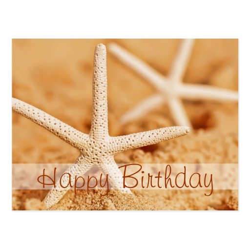 Happy Birthday Starfish Postcard | Zazzle