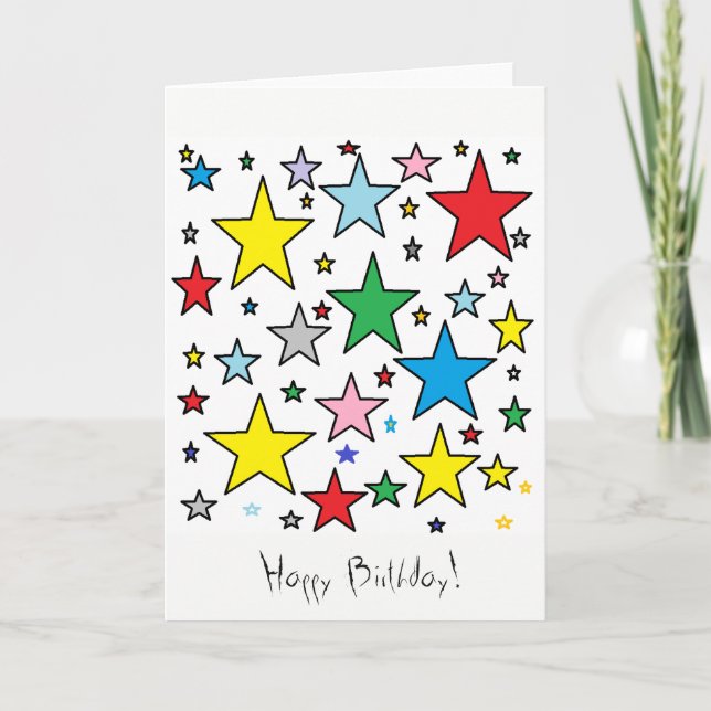 Happy Birthday Stars Card (Front)