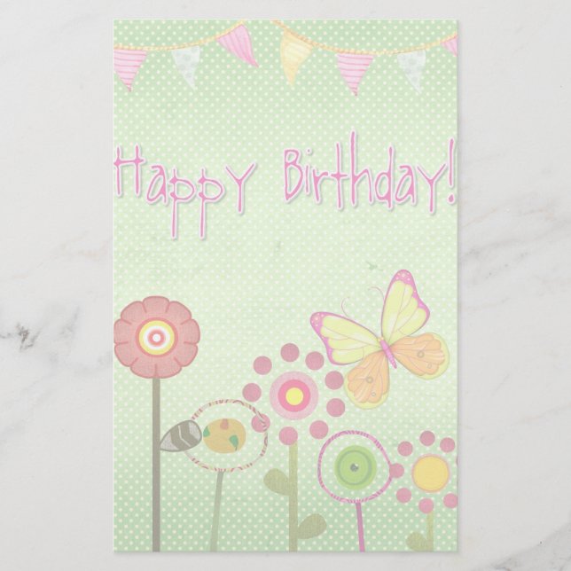 Happy Birthday Stationery (Front)