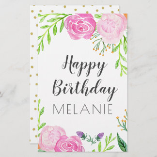 Happy Birthday Stationery