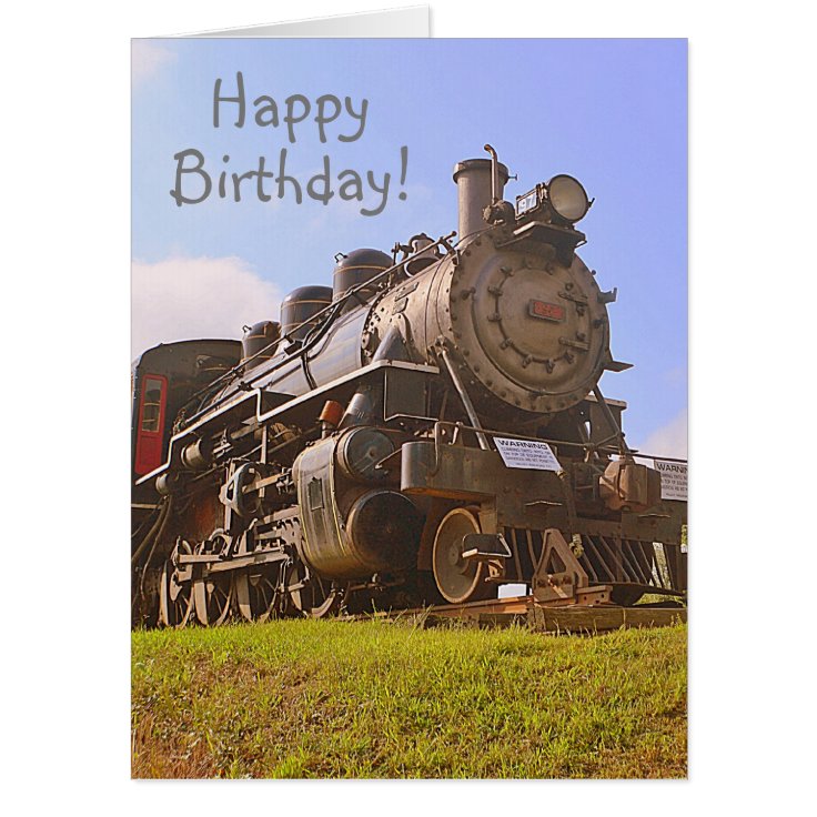 Happy Birthday Steam Train Card | Zazzle