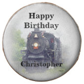 Happy birthday steam train chocolate dipped oreo (Front)