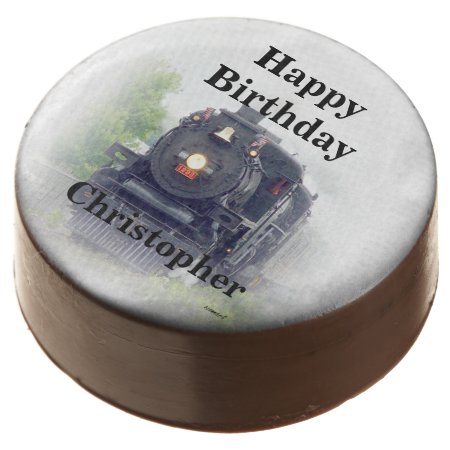 Happy Birthday  Steam Train Chocolate Dipped Oreo