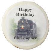Happy birthday  steam train sugar cookie (Front)