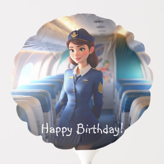 Happy Birthday Stewardess Balloon (Front)