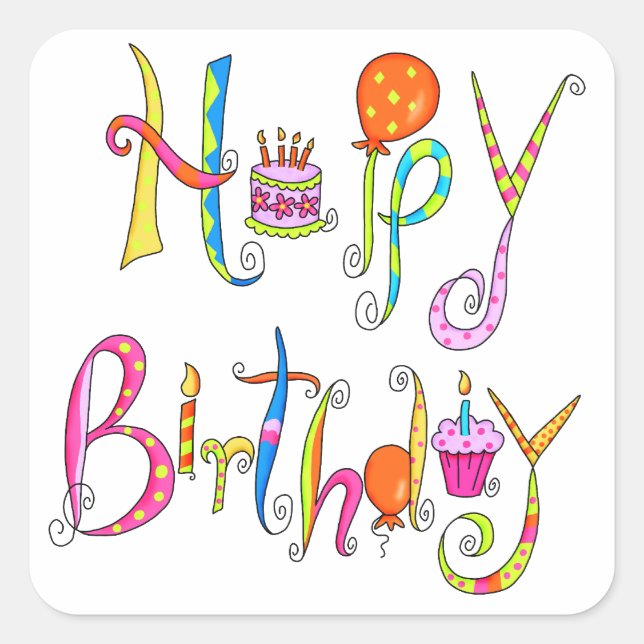 Happy Birthday  Sticker (Front)