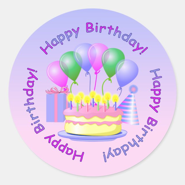Happy Birthday Sticker (Front)