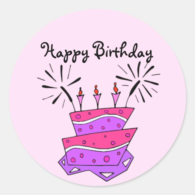 Happy Birthday Sticker (Front)