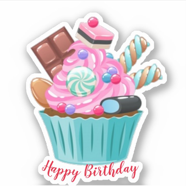 Happy Birthday Sticker (Front)