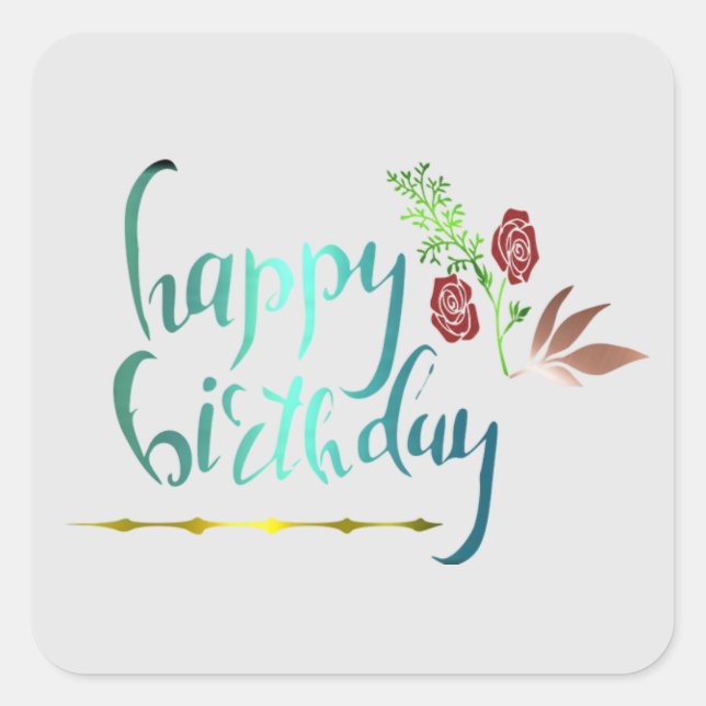 Happy Birthday Sticker (Front)