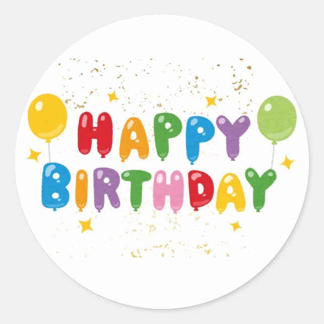 Happy Birthday Sticker (Front)