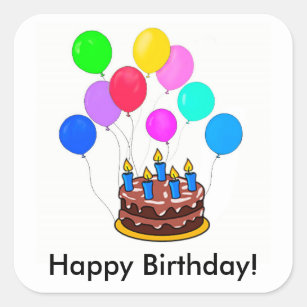 Colorful Happy Birthday Cake Balloon Present Stock Illustration 257080984 |  Shutterstock