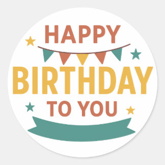 Happy Birthday Sticker – Colorful Custom Party Fav