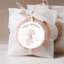 Happy Birthday Sticker, Cute Mouse Design