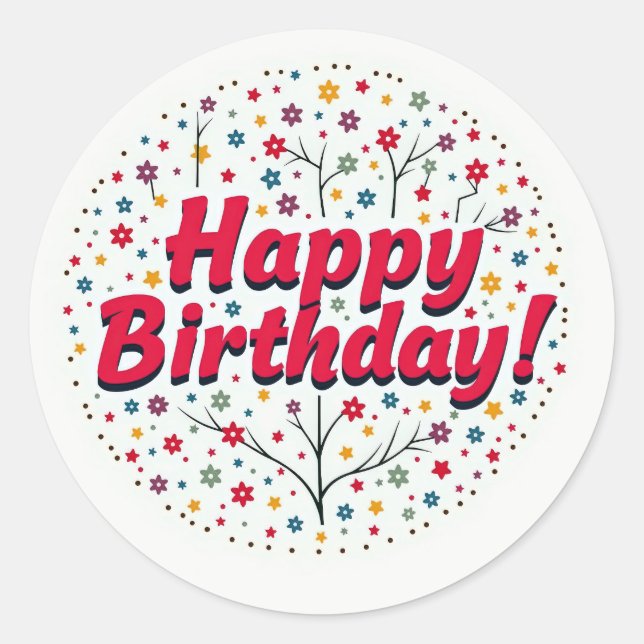 Happy Birthday Sticker Design (Front)