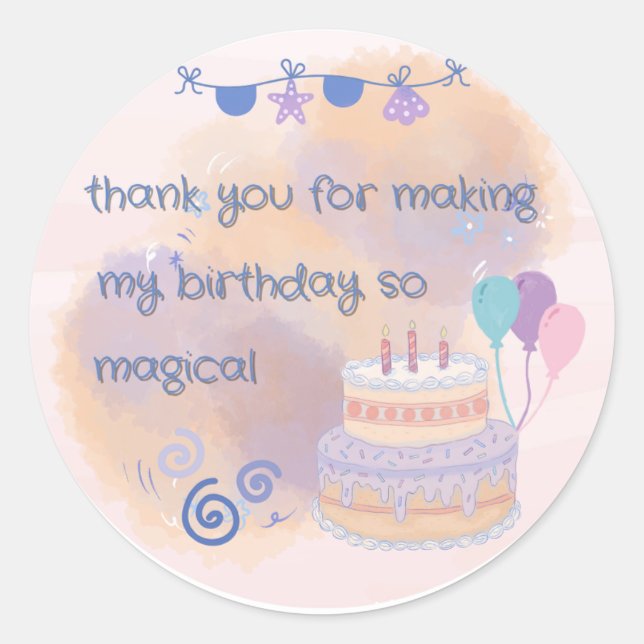Happy Birthday Sticker – Party Favor & Gift Packag (Front)