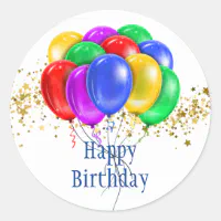 Happy Birthday Balloon Stickers and Envelope Seals