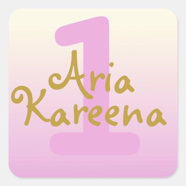 Happy Birthday Stickers ombré pink beige gold (Front)