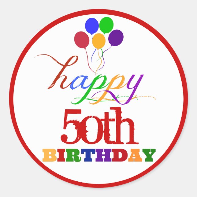 Happy Birthday Stickers with Custom Age (Front)