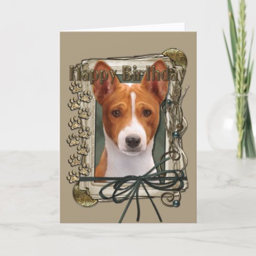 Happy Birthday _ Stone Paws _ Basenji Card