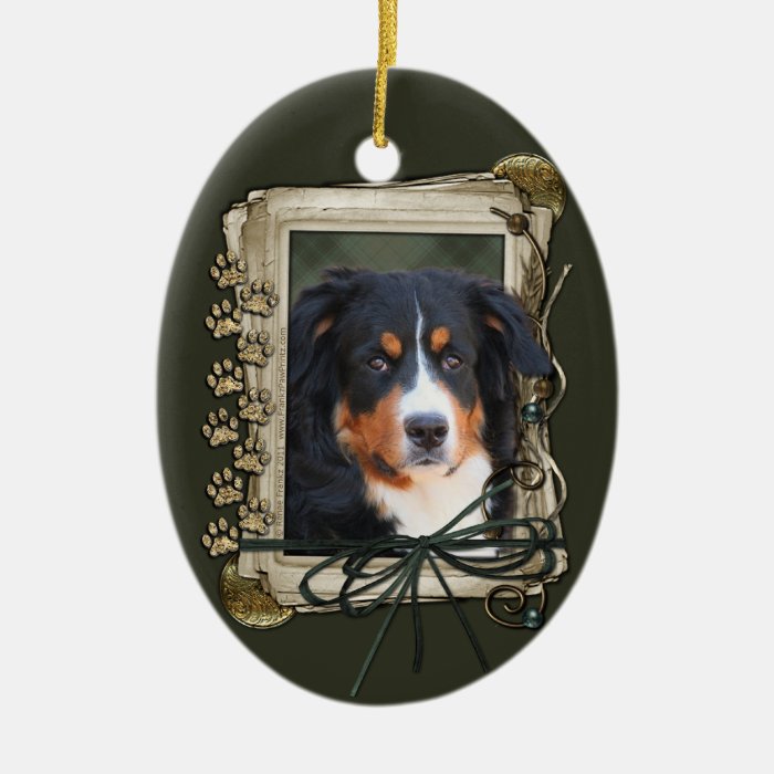 Happy Birthday   Stone Paws   Bernese Mountain Dog Christmas Tree Ornament