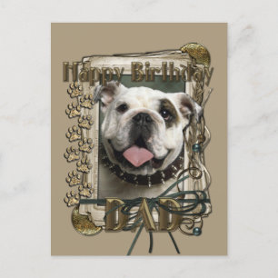 Happy Birthday - Stone Paws - Bulldog Postcard