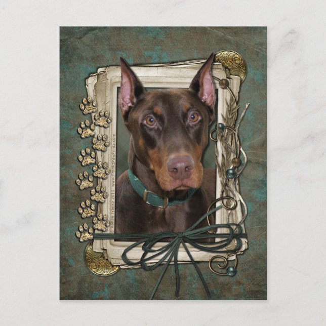Happy Birthday - Stone Paws - Doberman - Rocky Postcard (Front)