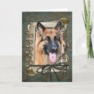 Happy Birthday - Stone Paws German Shepherd Chance Card