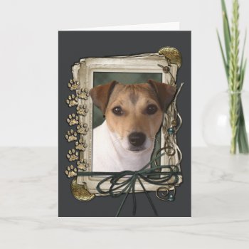 Happy Birthday - Stone Paws - Jack Russell Card by FrankzPawPrintz at Zazzle