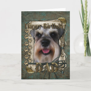 Happy Birthday - Stone Paws - Schnauzer - Dad Card