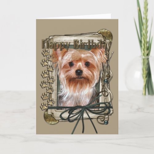Happy Birthday _ Stone Paws _ Yorkshire Terrier Card