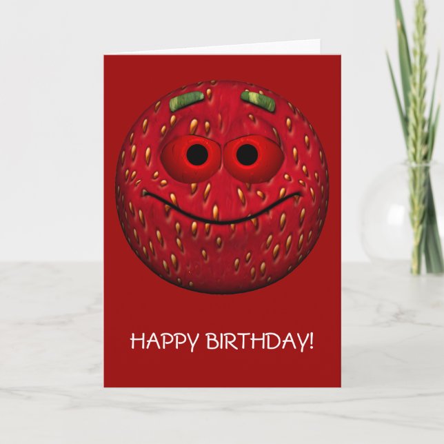 Happy Birthday Strawberry Card (Front)