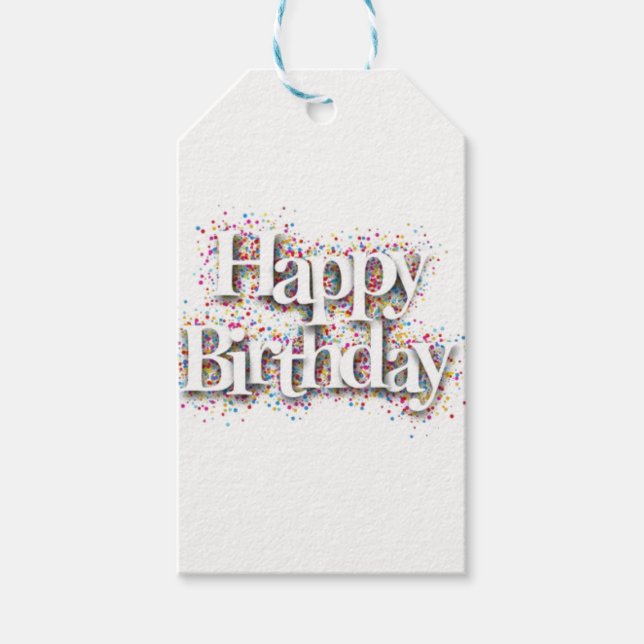 Happy Birthday Style Gift Tags (Front)