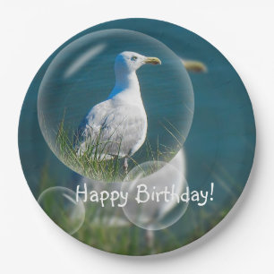 Happy Birthday Summer Seagull Paper Plates
