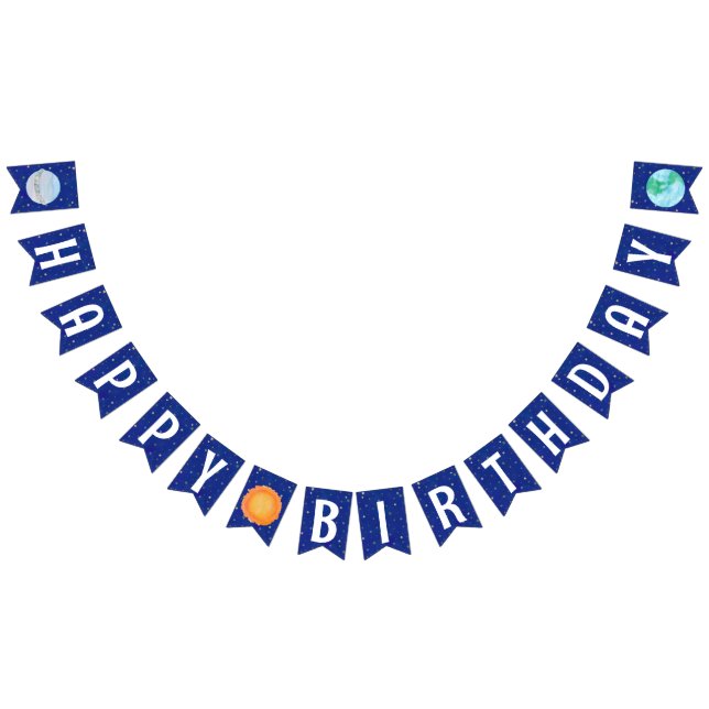 Happy Birthday Sun And Planets Bunting Bunting Flags (All)