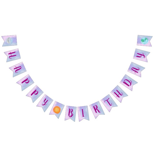 Happy Birthday Sun And Planets Bunting Flags (All)