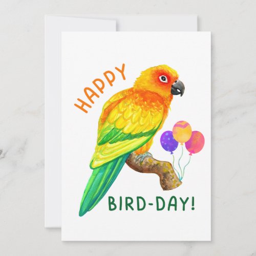 Happy Birthday Sun Conure Parrot Bird Lover Holiday Card