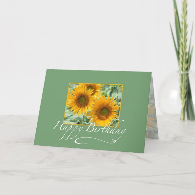 Happy Birthday Sunflower Card (Front)