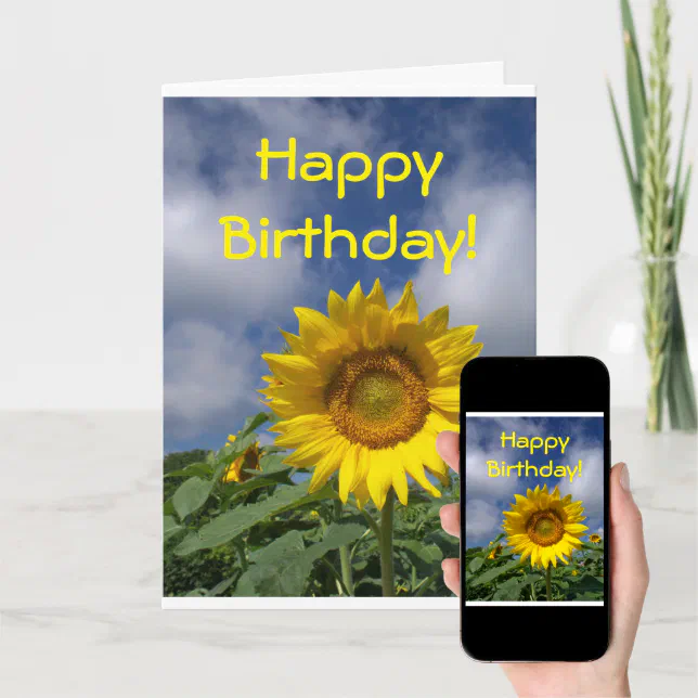 Happy Birthday Sunflower Card Zazzle