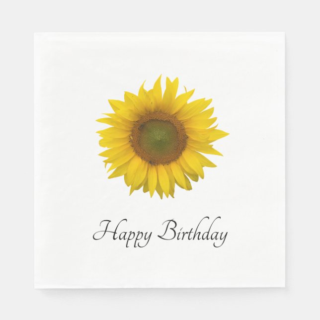 Happy Birthday Sunflower   Napkins (Front)