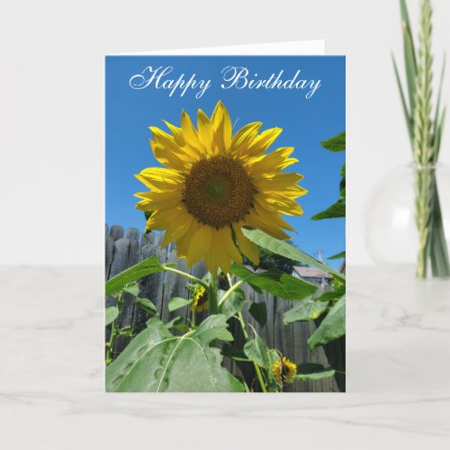 Happy Birthday Sunflower Photo Card