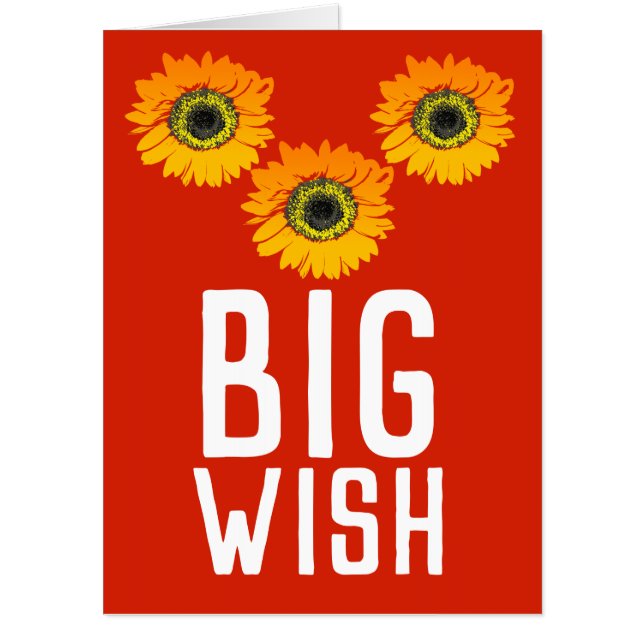 HAPPY BIRTHDAY SUNFLOWES GIANT HUGE CARDS (Front)