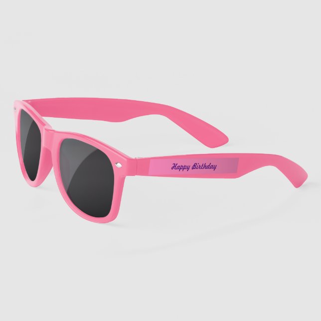 Happy Birthday Sunglasses (Purple & Pink) (Left)