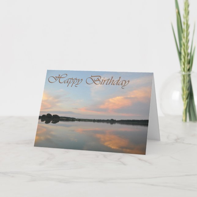 Happy birthday sunrise at the lake card (Front)