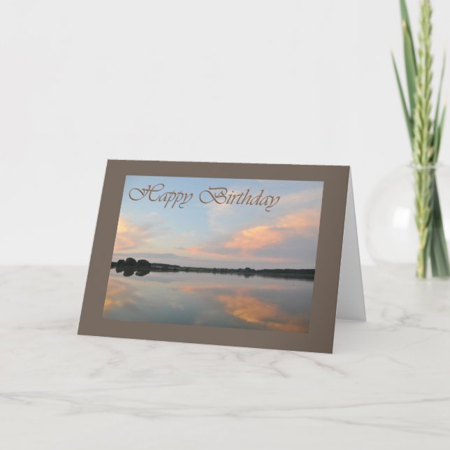 Happy birthday sunrise at the lake card (Front)