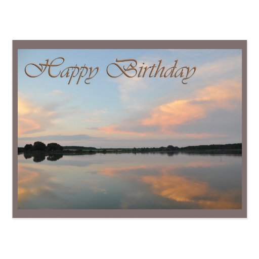 Happy birthday sunrise at the lake postcard | Zazzle